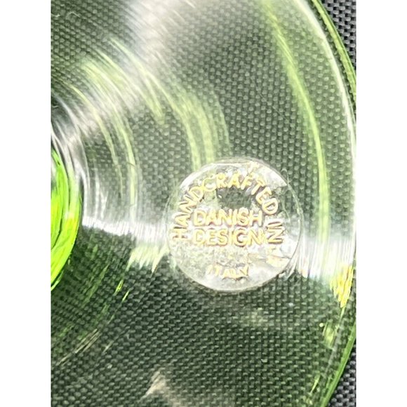 Bud Vase Danish Design Hand Crafted Green Blown Glass Made In Italy 10" Tall - Picture 8 of 12